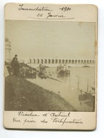 RARE Photo Inondation 1910 26 Janvier Viaduc Auteuil Vue Prise Des Fortifications  Animée - Arrondissement: 16