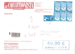 STAMPE RACCOMANDATE ASSEGNO CON 6 X €0,90 E €0,45 TORINO 2006 - Winter 2006: Turin