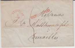 BELGIUM USED COVER 2 JANVIER 1846 STAVELOT BRUXELLES APRES LE DEPART - 1830-1849 (Belgique Indépendante)