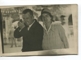 CPA Carte Photo Foire Tir Carabine Couple - Waffenschiessen