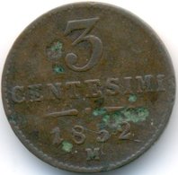 LOMBARDIA 3 CENTESIMI 1852 M - Administración Austriaca