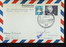 DDR: Lp-Karte Mit So-St. Frühjahrs-Messe 1985 Mit Flugzeugabb. AN-24 Nach Sofia Als Ds-Kt (5+5 Pf) Portogenau V. 16.3.85 - Luchtpost