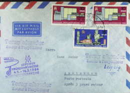 DDR: Lp-Brief Mit So-St. Frühjahrs-Messe 1966 Mit Flugzeugabbildung Nach Amsterdam Vom 10.3.66, Rs. Eingangsstpl. - Airmail