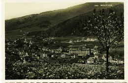 3609  - Suisse - MOUTIER  :  CACHET  AMBULANT & VUE GENERALE    - RARE  1936 - Moutier