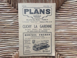 PLANS VILLE ET MÉTRO DE LA BANLIEUE PARISIENNE  Clichy La Garenne  10 Et 12 RUE RICHER  Paris - Europe