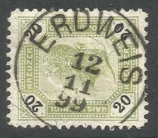 AUSTRIA / CZECH / BOHEMIA. ERDWEIS POSTMARK. 20h USED - Used Stamps