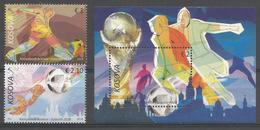 KOS 2018-424-6  FIFA CUP RUSSIA-2018, KOSOVO, 1 X 2v + S/S, MNH - 2018 – Rusia