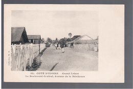 Cote D'Ivoire Grand Lahou Le Boulevard Central, Avenue De Residence Ca 1910 OLD POSTCARD - Côte-d'Ivoire