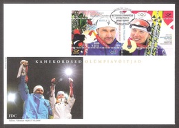 Olympic Estonia 2006 Sheet FDC Winter Olympic Winners Mi BL 26 - Hiver 2006: Torino