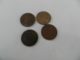Lot De  4  Monnaies    10 Centimes    Dans L état  1871 A  + 1912  + 1899  + 1916 - Lots & Kiloware - Coins