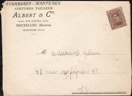 Lettre Affranchie Avec Un Timbre Préoblitéré Envoyée De Bruxelles En Ville En 1920 - Roller Precancels 1920-29