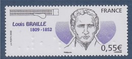 = Louis Braille Inventeur Du Système D'écriture En Points Saillants N°4324 Neuf Gommé Portrait, Faciale En Braille - Nuevos