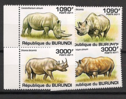 Burundi - 2011 - N°1201 à 1204 - Rhinocéros - Neuf Luxe ** / MNH / Postfrisch - Cote 18€ - Rhinoceros