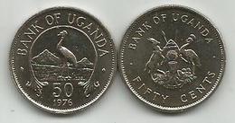 Uganda 50 Cents 1976. KM#4a Magnetic - Ouganda