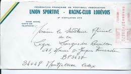 3112 Lettre Union Sportive Racing Club Lodévois Lodève 1986 Football Foot Vignette D'affranchissement S1 - 1981-84 Types « LS » & « LSA » (prototypes)