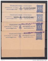 4  POST CARD - Travancore-Cochin