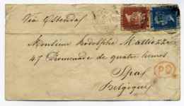 YT N°26 "One Penny"  + 27  "2 Pences"  Sur Lettre De London Pour La Belgique / 1er Juillet 1871 - Lettres & Documents