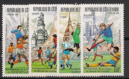 Cote D'Ivoire - 1989 - Poste Aérienne PA N°Yv. 121 à 124 - Football World Cup Italia - Neuf Luxe ** / MNH / Postfrisch - 1990 – Italy