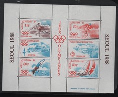 WALLIS ET FUTUNA   BF N° 3 ** -  J.O DE SEOUL ( JAVELOT, VOLLEY, PLANCHE A VOILE, YATCHTING) - Blocks & Sheetlets