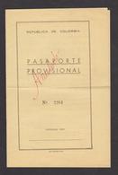 SPECIMEN : COLOMBIA Provisional  Passport 1942 Passeport Provisoire COLOMBIE  - Reisepaß - Documents Historiques