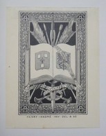 Ex-libris Illustré Français Fin XIXème - HENRY ANDRE - Secrétaire De La Société Française Des Collectionneurs D'E-L - Ex-Libris