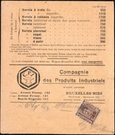 Carte Affranchie Avec Un Timbre Préoblitéré Envoyée De Bruxelles Vers Pry-lez-Walcourt En 1920 (pub Peintures) - Rollo De Sellos 1920-29