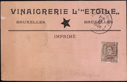 Carte Illustrée Affranchie Avec Un Timbre Préoblitéré Envoyée De Bruxelles Vers Pry-Lez-Walcourt En 1920 (pub Vinaigre) - Rollenmarken 1920-29