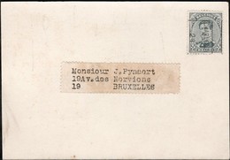 Carte Affranchie Avec Un Timbre Préoblitéré Envoyée De Charleroi Vers Bruxelles En 1921 (Huberland Raoul Pub Charbon) - Rolstempels 1920-29