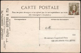 Carte Illustrée Affranchie Avec Un Timbre Préoblitéré Envoyée De Brasschaet Vers Charleroi En 1928 (pub Chocolat) - Roulettes 1920-29