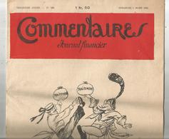 Journal Financier ,COMMENTAIRES ,illustrateur E. TAP  , N° 528 , 5 Mars 1933 , 16 Pages,2 Scans ,frais Fr 3.15 E - Autres & Non Classés