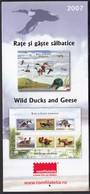 Romania 2007 / Wild Ducks And Geese / Prospectus, Leaflet, Brochure - Lettres & Documents