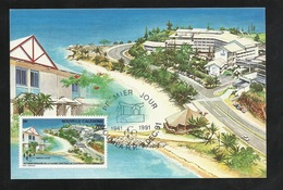 N.C.   Carte Maximum  Premier Jour Nouméa Le 02/12/1991 Poste  N°628 C.C.C. Habitat Social - Hotellerie Tourisme  TB - Cartas & Documentos