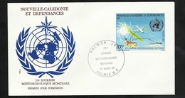 N.C.   Lettre Premier Jour Nouméa Le 20/03/1985 Le N° 500 Journée Météorologique Mondiale ONU     TB  - Clima & Meteorología