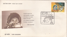 India 2001 Yuri Gagarin  In Space  PUNE  FDC #  18227  D India Inde Indien - Asie