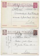 PORTUGAL - 1948/1951 - 2 CARTES ENTIERS POSTAUX TYPES CARAVELLE  => LISBOA - Postal Stationery