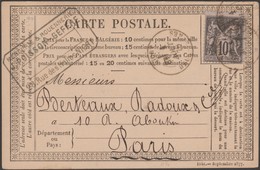 France 1878 Y&T 89 Sur Carte Précurseur 33. 10 C, De Niort à Paris. Nouveau Tarif Du 1er Mai 1878 à 10 Centimes - Tarjetas Precursoras