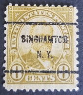 1923, Ulysses S.Grant, Binghampton New York, Preoblitere, Precancel, Vorausentwertung,United States Of America, USA - Voorafgestempeld