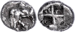 Tetrobol (2,25 G), 498-454 V. Chr., Alexander I. Av. Reiter N. R. Rev: Viergeteiltes Quadratum Incusum. SNG ANS 7, Av. L - Other & Unclassified