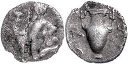 Thasos, AR Trihemiobol (0,75g), 411-350 V. Chr., Av: Satyr Mit Kantharos L. Kniend, Rev: Amphora, SNG Cop. 1029f., Ss.   - Andere & Zonder Classificatie