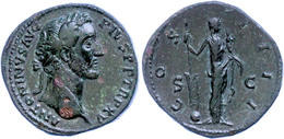 Antoninus Pius, 138-161, Sesterz (27,04g). Av: Kopf Nach Rechts, Darum Umschrift. Rev: Stehende Fortuna Zwischen "S C" M - Other & Unclassified