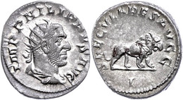 Philippus I. Arabs, 248, Antoninian (4,41g), Rom. Av: Büste Nach Rechts, Darum "IMP PHILIPPVS AVG". Rev: Löwe Nach Recht - Andere & Zonder Classificatie