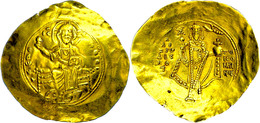 Alexius I. Comnenus, Hyperpyron (4,33g), 1081-1118, Konstantinopel. Av: Thronender Christus Von Vorn. Rev: Stehender Kai - Byzantinische Münzen