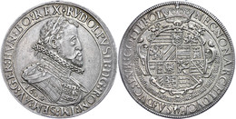 Doppeltaler, 1604, Rudolf II., Hall, Dav. 3004, Kl. Rf., Ss.  Ss - Autriche