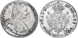 Ducaton, 1754, Maria Theresia, Brügge, Eypeltauer 417, Dav. 1281, Ss+. - Autriche