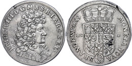 Gulden (2/3 Taler), 1689, Friedrich Wilhelm, LCS (Berlin), Dav. 270, Schrötlingsfehler Am Rand, Zaponiert, Ss-vz.  Ss-vz - Other & Unclassified