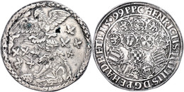 Taler, 1599, Heinrich Julius, Welter 630, Dav. 9092, Kl. Grünspanflecken, Ss.  Ss - Autres & Non Classés