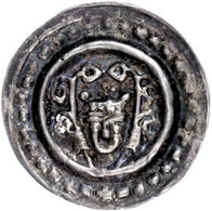 Brakteat (0,51g), 1215-1250, Friedrich II., Brustbild Des Königs Mit Krone Von Vorn, Zwei Dreiblättrige Lindenzweige Hal - Other & Unclassified