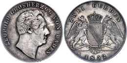 Doppelgulden, 1852, Carl Leopold Friedrich, AKS 91, J. 63, Kl. Rf. Und Kr., Vz.  Vz - Andere & Zonder Classificatie