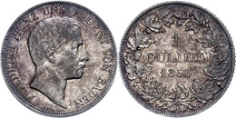 Gulden, 1856, Friedrich I., AKS 125, J. 76, Wz. Rf., Ss.  Ss - Andere & Zonder Classificatie