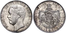 Taler, 1865, Friedrich I., AKS 124, J. 85, Kl. Rf., Avers Ss, Revers Ss-vz.  Ss - Sonstige & Ohne Zuordnung